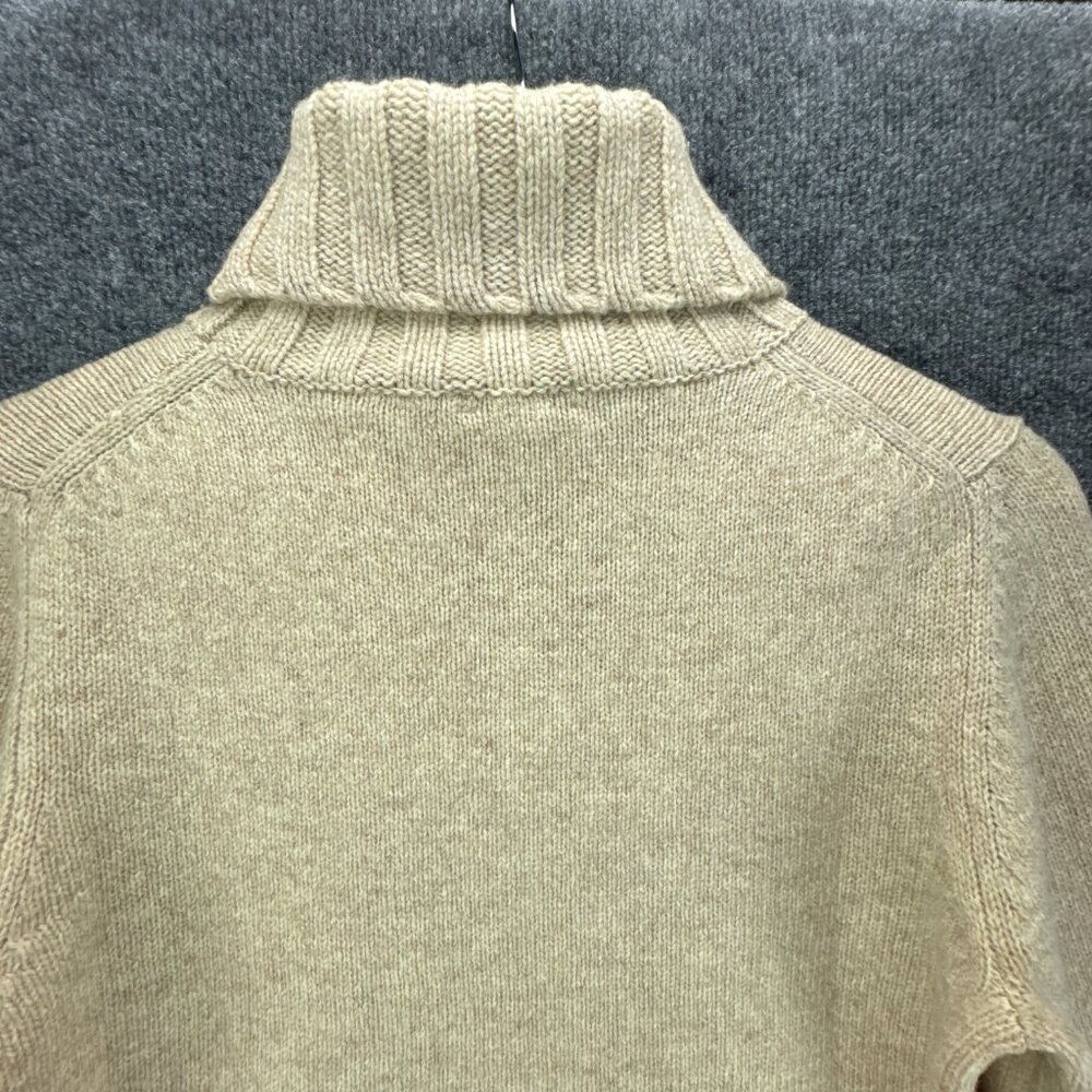 **SOLD**Vtg J Crew Sweater Womens Large Wool Turtleneck Cropped Beige - Picture 6 of 15